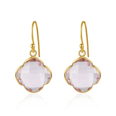 CAPUCINE - earrings - gold - quartz (pink)