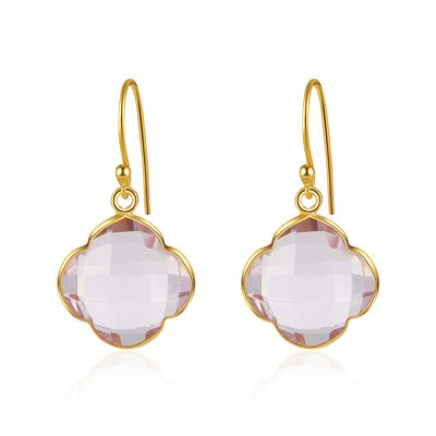 CAPUCINE - boucles d'oreilles - or - quartz (rose)