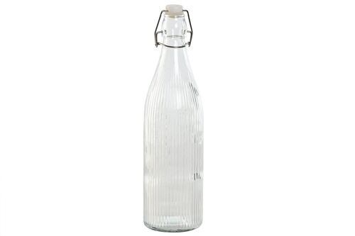 Botella Cristal Metal 8,6X8,6X31,6 1L Rayado PC212900