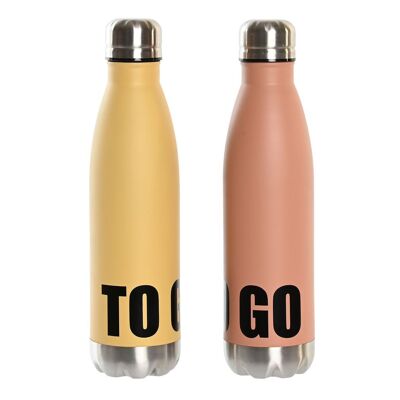 STAINLESS STEEL BOTTLE 6.5X6.5X27.5 500ML 2 ASSORTMENTS. PC202436