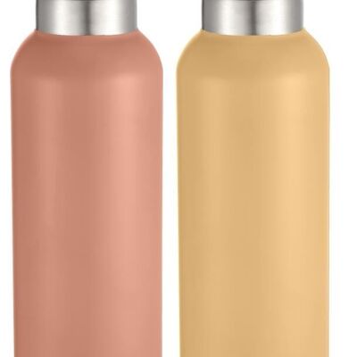 STAINLESS STEEL BOTTLE 7X7X27.5 500ML DOUBLE WALL 2 ASSORTMENTS. PC202437