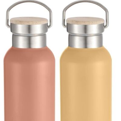 STAINLESS STEEL BOTTLE 7X7X27.5 500ML DOUBLE WALL 2 ASSORTMENTS. PC202437