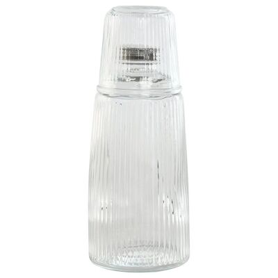 JEU DE BOUTEILLES 2 VERRES 10,3X10,3X26 1L VERRE 240ML PC211450