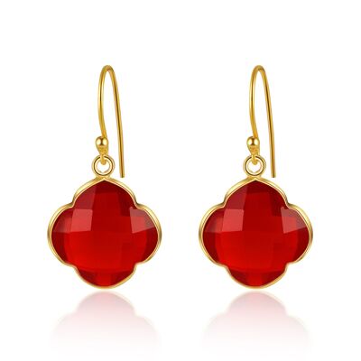 CAPUCINE - earrings - gold - onyx (red)