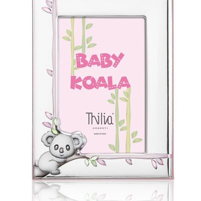 Cadre Photo 10x15 cm Argent Ligne "Koala" pour Enfant