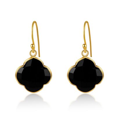 CAPUCINE - Earrings - gold - onyx (black)