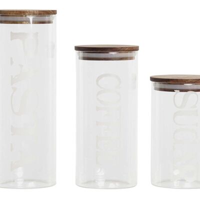 Bote Set 3 Borosilicato 10,5X10,5X27,7 1,8L Letras PC203453