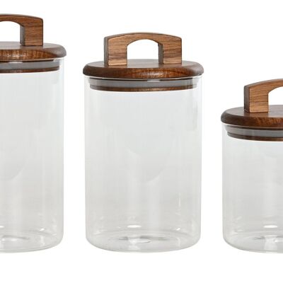 JEU DE 3 POTS BOROSILICATE 10X10X20 1L 650ML / 900ML PC212588