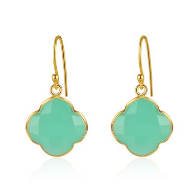 CAPUCINE - orecchini - oro - calcedonio (azzurro acqua)