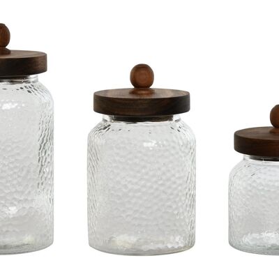 JAR SET 3 GLASS 11X11X22.4 1.2L 900/600ML PC212535