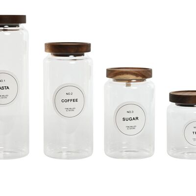 JAR SET 4 BOROSILICATE 10X10X29.5 1.7L 1L/1.3L PC210088