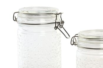 SET 4 POT EN VERRE INOX 10X10X33 2L 1.4/1.1/760ML PC203463 3