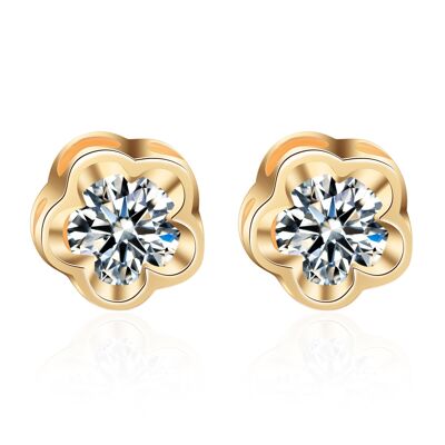 DÉSIR - earrings - gold - zirconia (transparent)