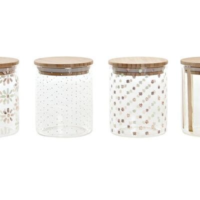 BAMBOO BOROSILICATO VASO 10X10X12,5 700 ML, 4 ASSORTIMENTI. PC200297