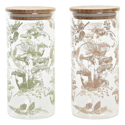 BAMBOO BOROSILICATE JAR 10X10X22 1400ML, 2 ASSORTMENTS. PC200305