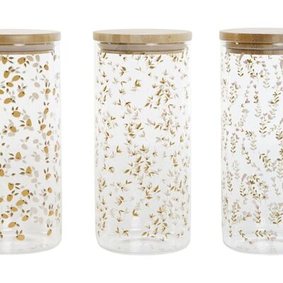 VASO BAMBÙ BOROSILICATO 10X10X22 1400ML, 4 SURT. PC208189