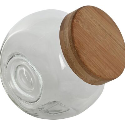 BAMBOO GLASS JAR 16X11.4X16 1600ML NATURAL PC212537