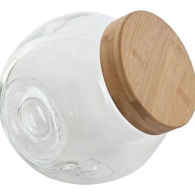 BAMBOO GLASS JAR 17.4X12X18 2.3L. NATURAL PC212538