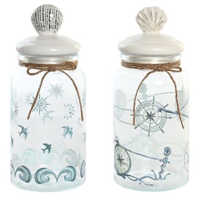 GLASS JAR STONEWARE 11X11X26 1200ML, 2 ASSORTMENTS. PC204270