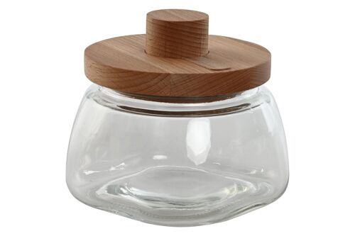 BOTE CRISTAL HAYA 14X14X13 1100ML CUCHARA PC212540