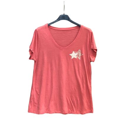 Camiseta doble estrella en el pecho