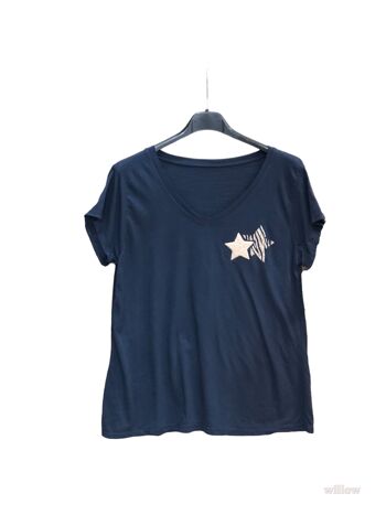 T-shirt double étoile à la poitrine 6