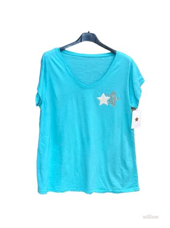T-shirt double étoile à la poitrine 10