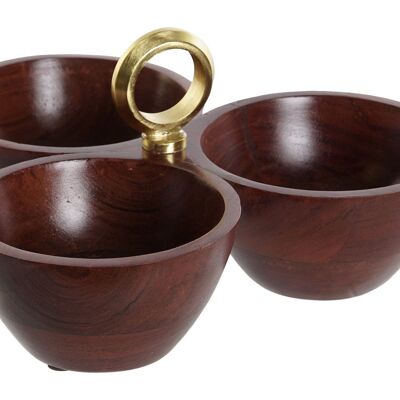 BOWL SET 3 ACACIA ALUMINUM 26X26X13 APPETIZER PC208456