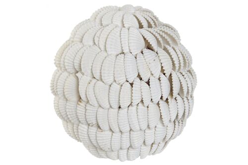 BOLA DECORACION CONCHAS PLASTICO 9X9X9 BLANCO DH210868