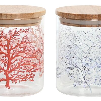 BOTE BOROSILICATO 10X10X12,5 700 ML, CORAL 2 SURT. PC204271