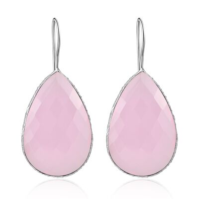 TULIPE - boucles d'oreilles - rose - calcédoine (rose)