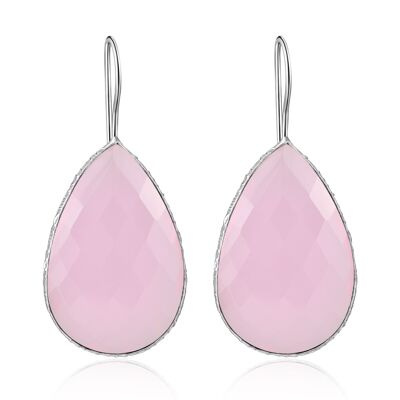 TULIPE - earrings - rose - chalcedony (pink)