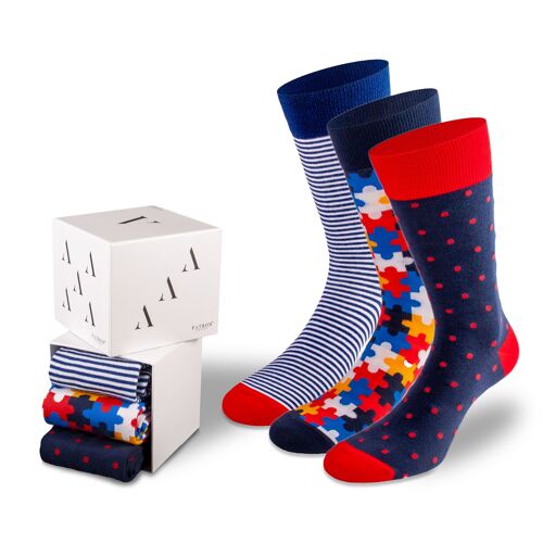 Bunte Muster Geschenkbox  von PATRON SOCKS - PRAKTISCH, INDIVIDUELL, FREUDE PUR!