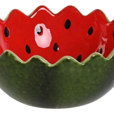 STONEWARE BOWL 15X15X6.5 WATERMELON GREEN PC211816