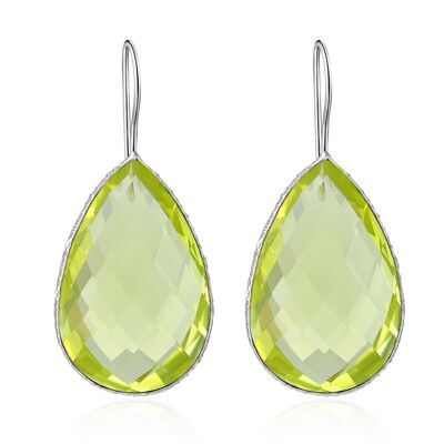 TULIPE - Earrings - green - quartz (yellow)