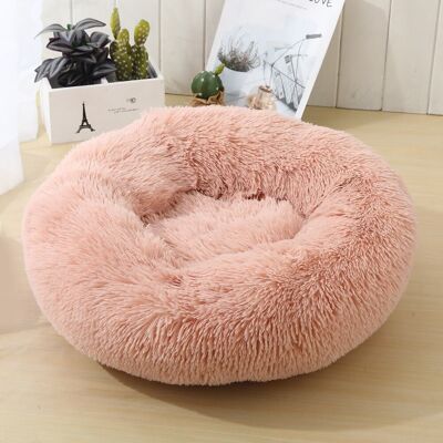 Cama tipo donut suave y calmante para perros y gatos