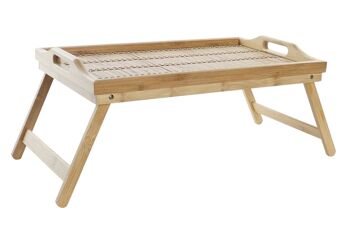 PLATEAU BAMBOU 62X30X22 PIEDS NATUREL PC193568 1