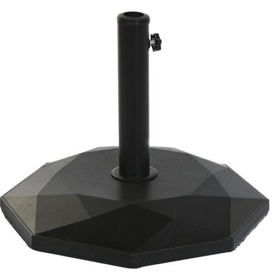 BASE DE PARASOL BÉTON INOX 48X48X39,5 25KG, NOIR MB200808