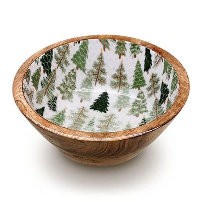 Lacquered bowl green trees