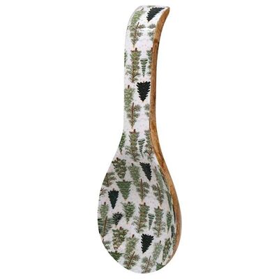 Lacquered spoon rest green trees