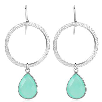 LILAS - boucles d'oreilles - aqua - calcédoine (aquablue)