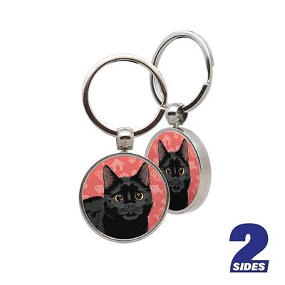 Cat metal keychain