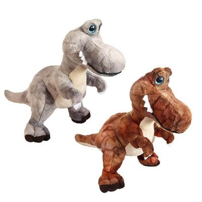 Verschiedene braune und graue Tyrannosaurus Rex-Plüschtiere