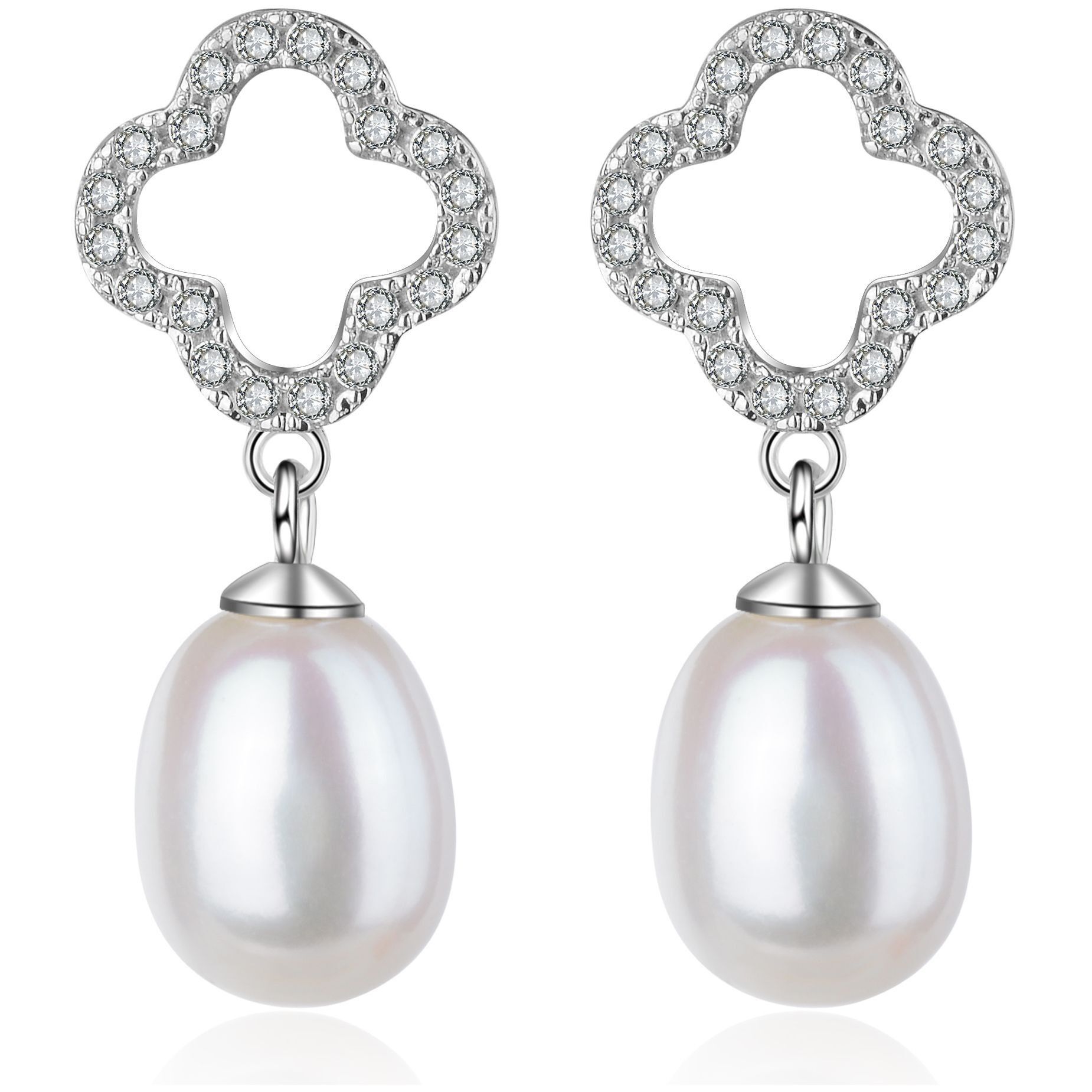 MAYU - Ohrringe - silver - zirkonia (transparent)