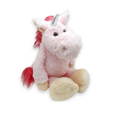 Peluche licorne assise - rose