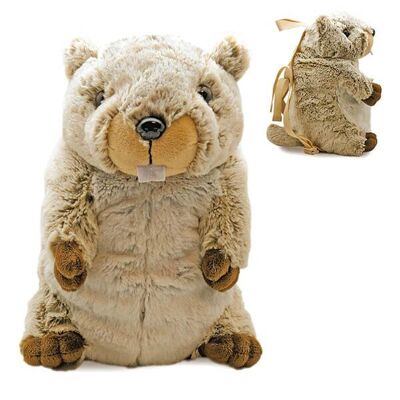 Mochilla peluche marmota