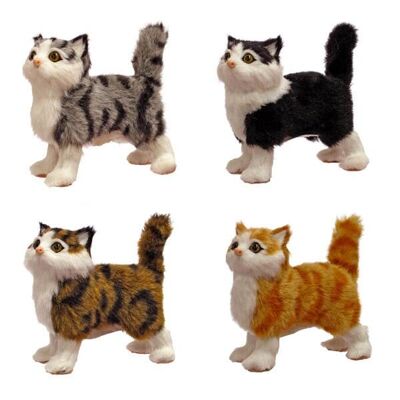 Synthetic fur cat figure