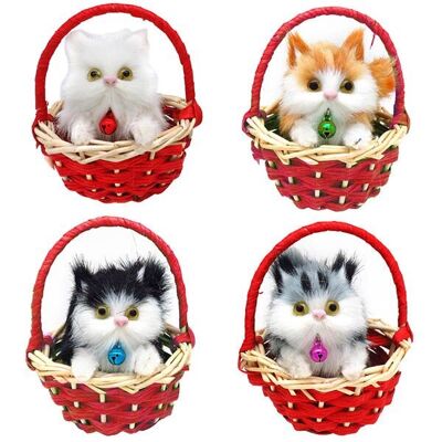 Assortment of kittens in basket