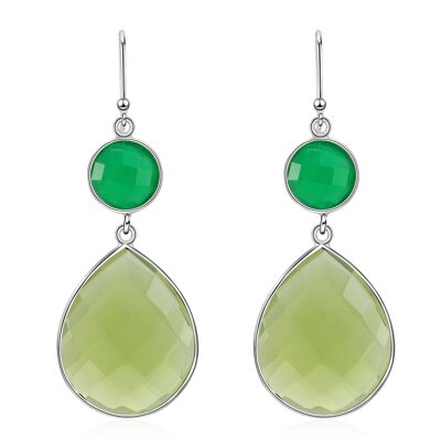 ORCHIDÉE - Boucles d'oreilles - vert - améthyste, onyx (vert)