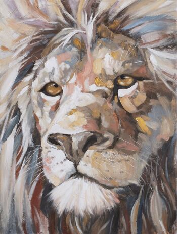 PEINTURE SUR TOILE 90X3,7X120 ÉLÉPHANT LION 2 SURT. CU209072 6